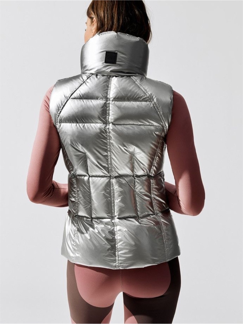 $450 SAM. New York Goose Down Metallic Puffer Vest Metallic Size XS Women’s